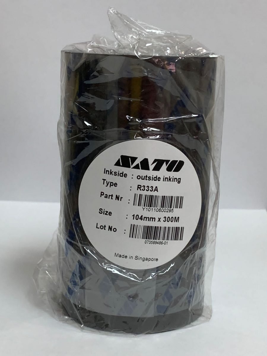 Sato Ribbon R333a SATO Thermal Transfer Resin Ribbon Outside 104mm X 300M - Nada Tech
